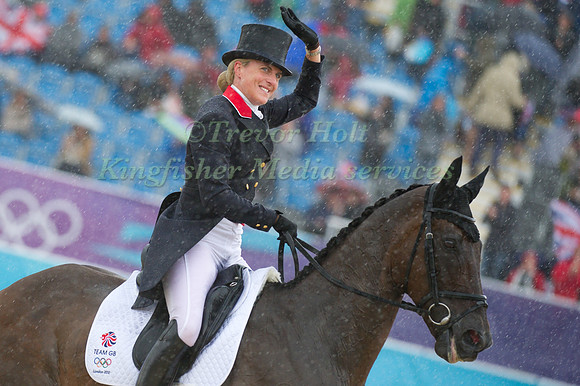 Kristina Cook waves to the crowd after her  Test