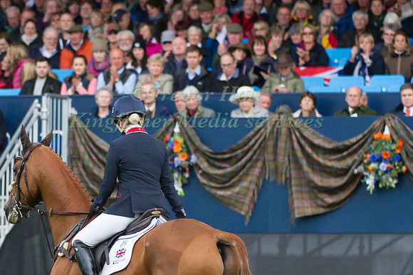 Laura Collett of Great Britain riding Grand Manoeuvre