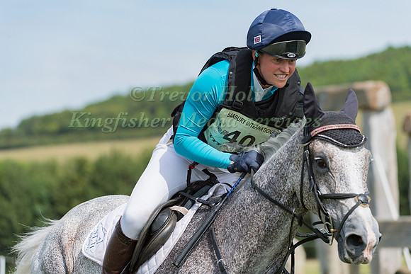 SARAH HOLMES (GBR) AND DUNGANSTOWN FLEUR TAKING PART IN THE CROSS COUNTRY PHASE OF THE CCI-S4* COMPETITION AT THE 2019 BARBURY HORSE TRIALS