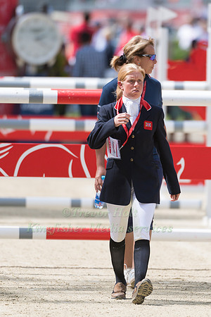 ROS CANTER AND CAROLINE MOORE WALKING THE SHOWJUMPING  COURSE AT THE FEI  EUROPEAN EVENTING CHAMPIONSHIP 2017