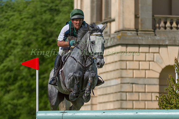 AUSTIN O'CONNOR (IRL) RIDING COLORADO BLUE  IN THE CROSS COUNTRY PHASE OF THE CCI TWO STAR AT THE 2017 HOUGHTON INTERNATIONAL HORSE TRIALS