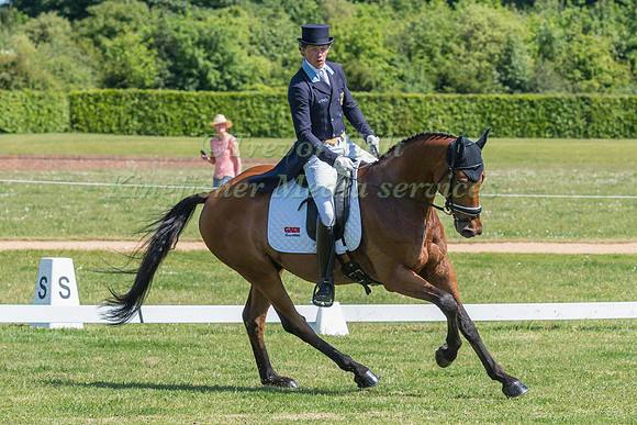LUDWIG SVENNERSTAL (SWE) RIDING STINGER IN THE DRESSAGE PHASE OF THE CICO THREE STAR AT THE 2017 HOUGHTON INTERNATIONAL HORSE TRIALS
