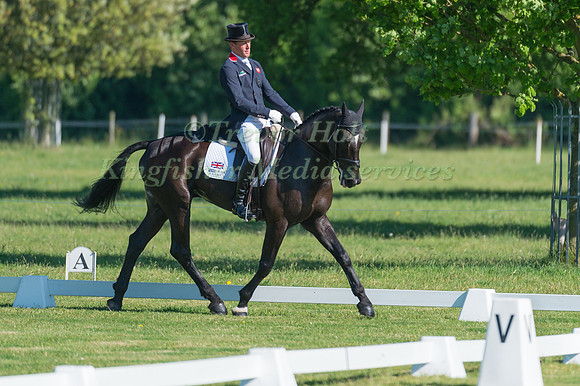 OLIVER TOWNEND (GBR) RIDING ARCTIC MOUSE IN THE DRESSAGE PHASE OF THE CICO THREE STAR AT THE 2017 HOUGHTON INTERNATIONAL HORSE TRIALS