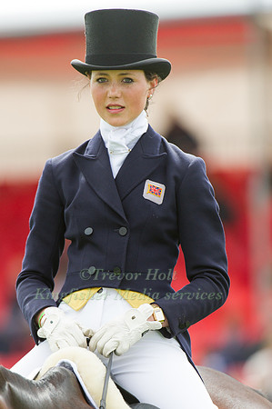 Charlotte Agnew leaving the Dressage Arena