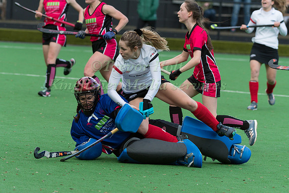 Megan Batchelor of Bowdon Hightown attacks the Slough Goal