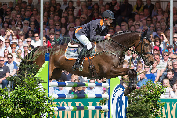 Christopher Burton (AUS) riding Graf Liberty in the Show Jumping phase of the 2017 Mitsubishi Motors  Badminton Horse Trials