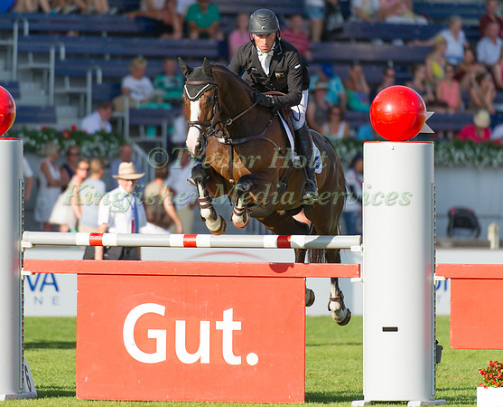 Tim Price riding Wesko taking part in the show Jumping phase