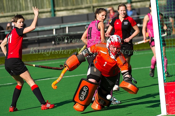 Mandy Ferebee chases a shot from Sally Walton
