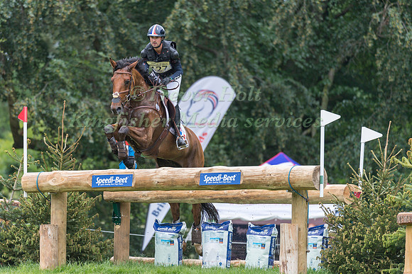 FRANCOIS  LEMIERE (FRA) AND TIM DE LA LANDE TAKING PART IN THE CROSS COUNTRY PHASE OF THE  UNDER 25s CCI THREE STAR COMPETITION AT THE 2017 EQUI-TREK BRAMHAM INTERNATIONAL HORSE TRIALS