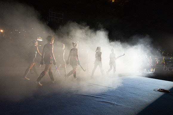 The Teams enter the arena.