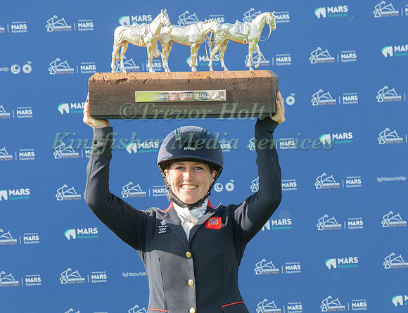 Laura Collett with the Mars Badminton Trophy