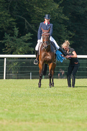 Piggy French and Westwood Mariner prepar for Dressage