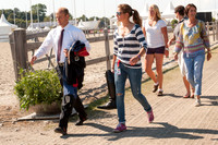 Michael ung Makes his way to the First horse inspection