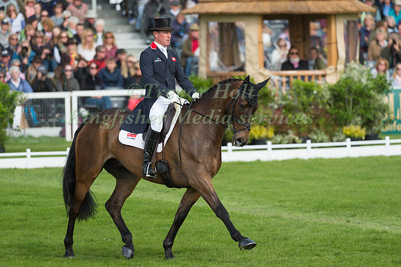 Oliver Townend (GBR) riding ODT Ghareeb in the Dressage phase  of  the 2017 Mitsubishi Motors  Badminton Horse Trials