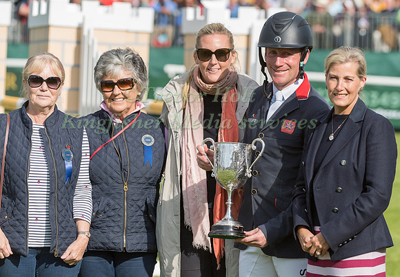 Oliver Townend third placed rider  at the 2019  Land Rover Burghley Horse Trials at the Prize Giving Ceremony