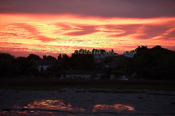 Sunset over the coastline