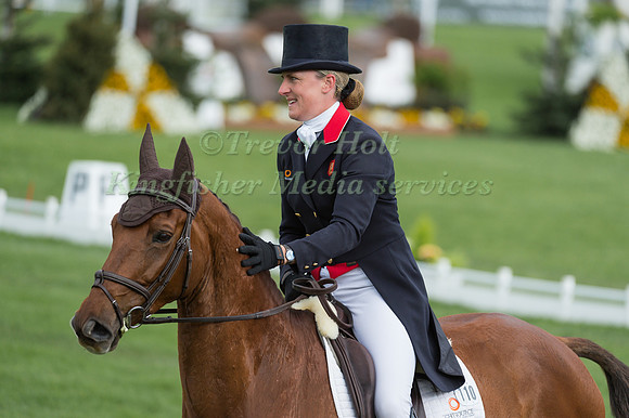 Kristina Cook (GBR) riding Billy The Red in the Dressage phase  of  the 2017 Mitsubishi Motors  Badminton Horse Trials