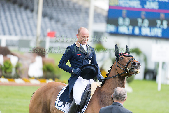 Michael Jung (GER) riding La Biosthetique Sam FBW in the Dressage phase  of  the 2017 Mitsubishi Motors  Badminton Horse Trials