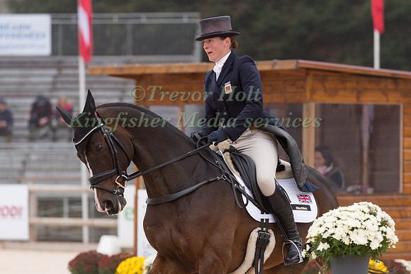 FLORA HARRIS (GBR) AND BAYANO TAKING PART IN THE DRESSAGE PHASE