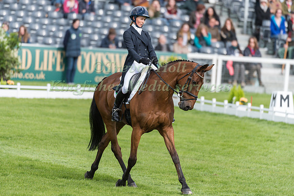 Sarah Ennis (IRL) riding Horseware Stellor Rebound in the Dressage phase  of  the 2017 Mitsubishi Motors  Badminton Horse Trials