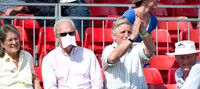 Ian Stark takes precautions against the sun