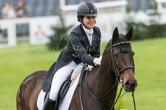 Bettina Hoy (GER) riding Designer 10 in the Dressage phase  of  the 2017 Mitsubishi Motors  Badminton Horse Trials