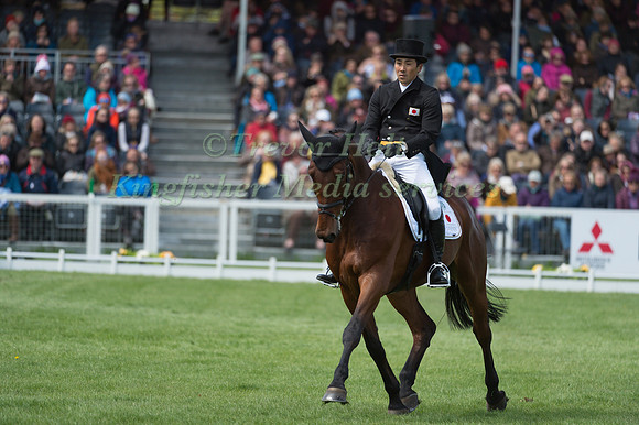 Yoshiaki Oiwa (JAP) riding The Duke of Cavan in the Dressage phase  of  the 2017 Mitsubishi Motors  Badminton Horse Trials