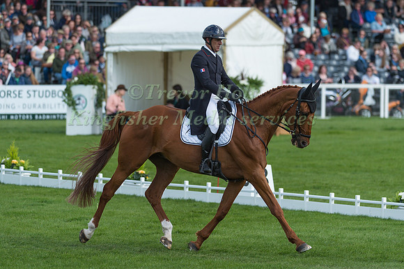 Cedric Lyard (FRA) riding Qatar du Puech Rouget in the Dressage phase  of  the 2017 Mitsubishi Motors  Badminton Horse Trials