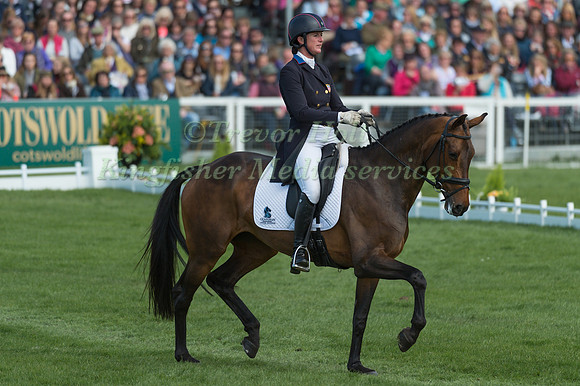 Lauren Kieffer (USA) riding Veronica in the Dressage phase  of  the 2017 Mitsubishi Motors  Badminton Horse Trials