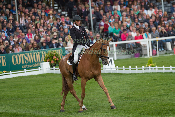 Andrew Nicholson (NZL) riding Nereo in the Dressage phase  of  the 2017 Mitsubishi Motors  Badminton Horse Trials