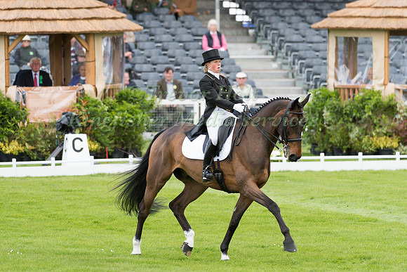 Rosalind Canter (GBR) riding Allstar B in the Dressage phase  of  the 2017 Mitsubishi Motors  Badminton Horse Trials