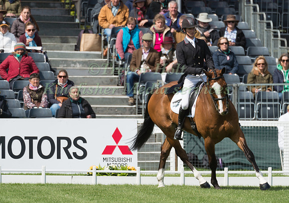 Paul Sims (GBR) riding Glengarnock in the Dressage phase  of  the 2017 Mitsubishi Motors  Badminton Horse Trials