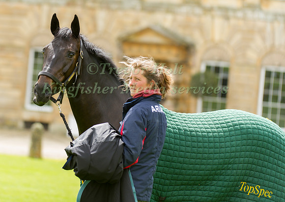 Lynn Swift with Annie Clover in front of Badminton House
