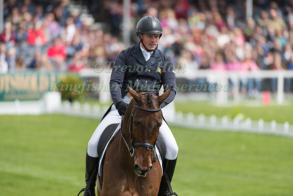 Jim Newsam (IRL) riding Magennis in the Dressage phase  of  the 2017 Mitsubishi Motors  Badminton Horse Trials