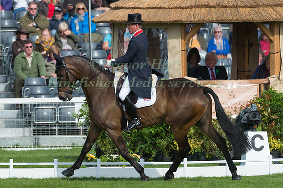 Oliver Townend (GBR) riding ODT Ghareeb in the Dressage phase  of  the 2017 Mitsubishi Motors  Badminton Horse Trials