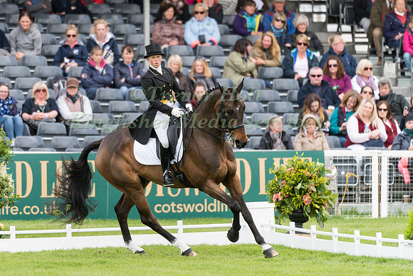 Rosalind Canter (GBR) riding Allstar B in the Dressage phase  of  the 2017 Mitsubishi Motors  Badminton Horse Trials
