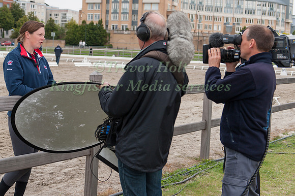 Lucy Wiegersma being interviewed by the BBC