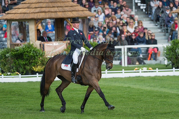 Oliver Townend (GBR) riding ODT Ghareeb in the Dressage phase  of  the 2017 Mitsubishi Motors  Badminton Horse Trials