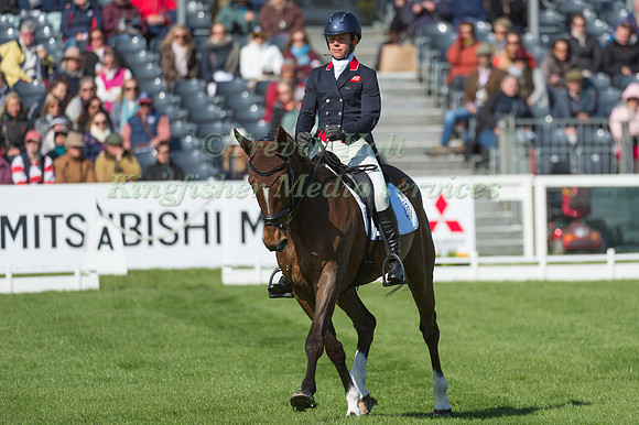 Izzy Taylor (GBR) riding KBIS Briarlands Matilda in the Dressage phase  of  the 2017 Mitsubishi Motors  Badminton Horse Trials