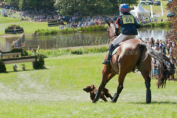 Louise Harwood and Whitson dodging a loose Dog