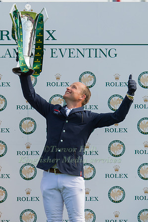 Michael Jung of Germany  with the Rolex  Grand Slam of Eventing Trophy