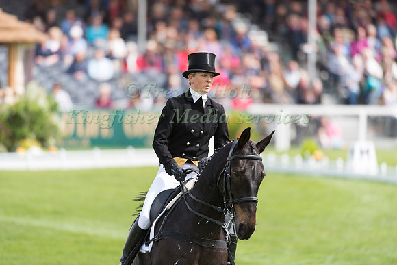 Lissa Green (GBR) riding Malin Head Clover in the Dressage phase  of  the 2017 Mitsubishi Motors  Badminton Horse Trials