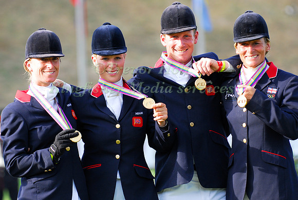 The Gold Medal Winning Team of  Daisy Dick Zara Philips Oliver Townend Mary King