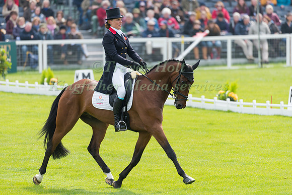 Kristina Cook (GBR) riding Calvino II in the Dressage phase  of  the 2017 Mitsubishi Motors  Badminton Horse Trials
