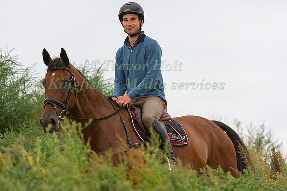 Nicolas Astier and Piaf de b'Neville out for a ride in the sand dunes at Malmo