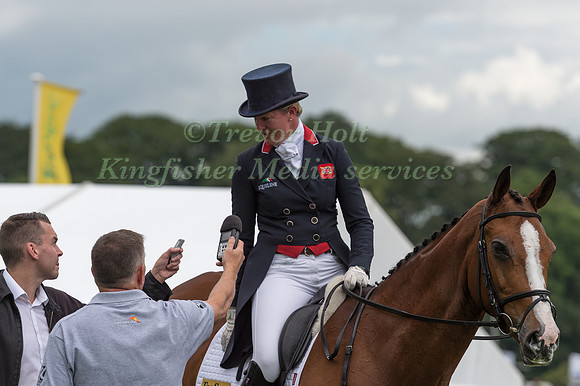 NICOLA WILSON (GBR) AND ONE TWO MANY ARE INTERVIEWED AFTER TAKING PART IN THE DRESSAGE PHASE OF THE  CCI THREE STAR COMPETITION AT THE 2017 EQUI-TREK BRAMHAM INTERNATIONAL HORSE TRIALS