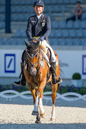 Peter Thomsen riding Horseware's Barny taking part in the dressage test