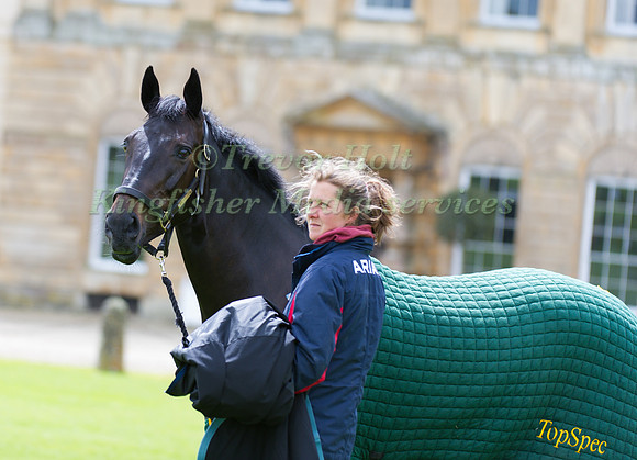 Lynn Swift with Annie Clover in front of Badminton House