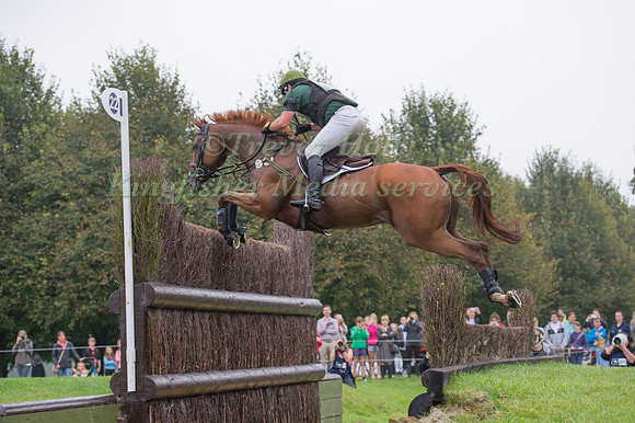 Michael Ryan (IRL) RIDING Ballylynch Adventure competing in the Cross Country Phase