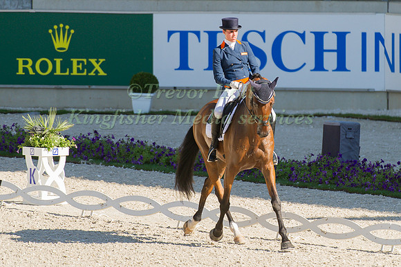 Merel Blom riding Rumour Has It taking part in the dressage test